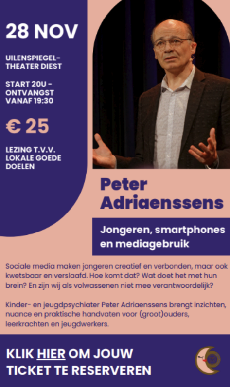 Affiche van de lezing door Peter Adriaenssens